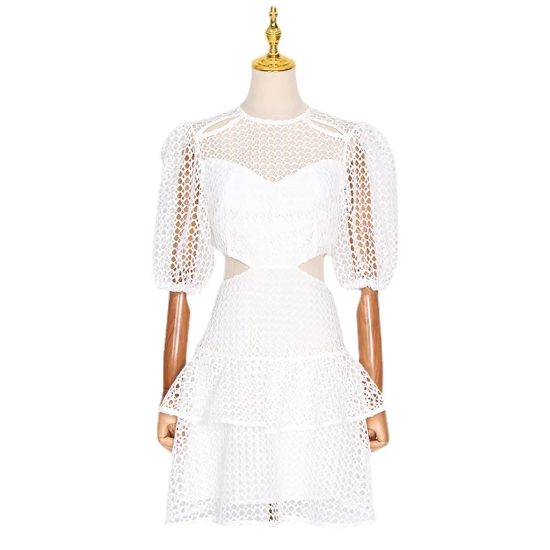 French Court Style A-line Dress 2022 Summer New Lace Hollow Sexy Waistless Solid Color Mini Above Knee Hot Short Dress Orange
French Court Style A-line Dress 2022 Summer New Lace Hollow Sexy Waistless Solid Color Mini Above Knee Hot Short Dress Orange