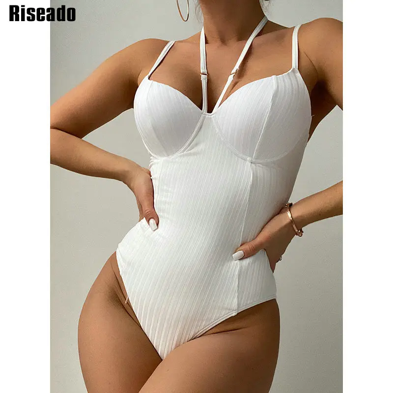 Riseado Push Up One Piece Swimsuit Ribbed Women's Bodysuit Halter Swimwear White Bathing Suits Sexy Underwire Beachwear 2022 New
Riseado Push Up One Piece Swimsuit Ribbed Women's Bodysuit Halter Swimwear White Bathing Suits Sexy Underwire Beachwear 2022 New