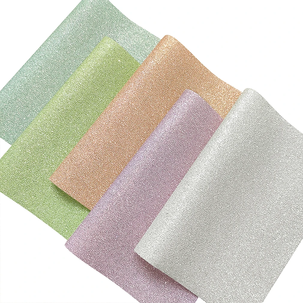 

Thick Shiny Pastel Pearl Faux Leather Sheet Fine Glitter Fabric for Bow Handbag Cushion Craft DIY PU Chunky Leatherette 30*135CM