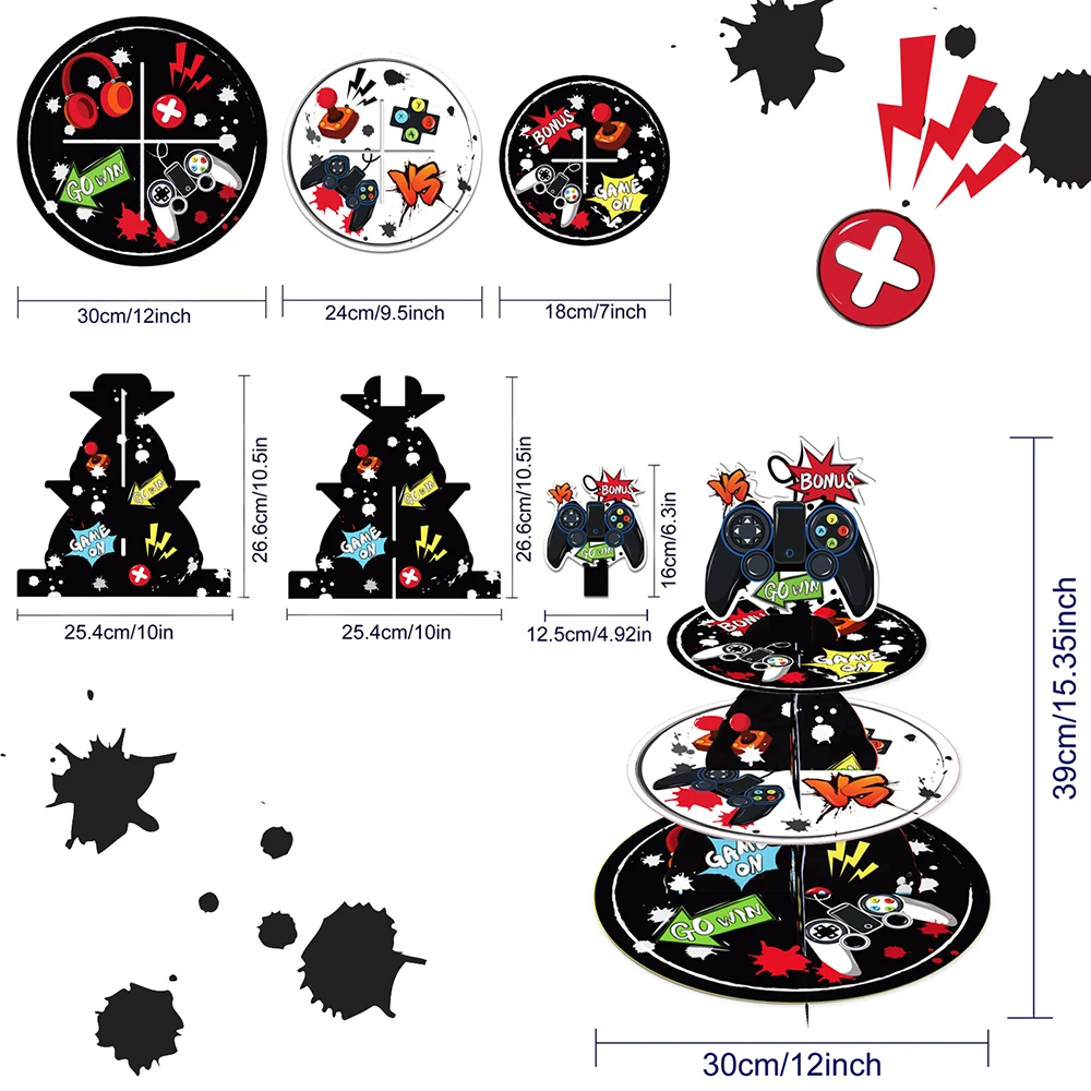 3-layers Cartoon Pixel Game Gamepad Birthday Party Paper GAME ON Design Cupcake Display Stand Baby Shower Party Decorations
3-layers Cartoon Pixel Game Gamepad Birthday Party Paper GAME ON Design Cupcake Display Stand Baby Shower Party Decorations