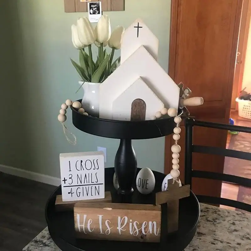 4 Pc Jesus Tomb-Easter Tray Figurines Bundle Kit Wooden Easter Jesus Sign Tiered Tray Decoration Farmhouse Style Home Decoration
4 Pc Jesus Tomb-Easter Tray Figurines Bundle Kit Wooden Easter Jesus Sign Tiered Tray Decoration Farmhouse Style Home Decoration