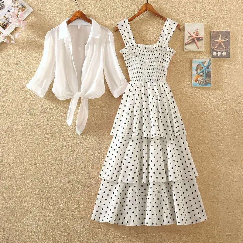 Women's Fashion Summer New Style Bandage Retro Printed Chiffon Dresses Female Chiffon Blouse Coats Ladies Two-piece Suits A53
Women's Fashion Summer New Style Bandage Retro Printed Chiffon Dresses Female Chiffon Blouse Coats Ladies Two-piece Suits A53