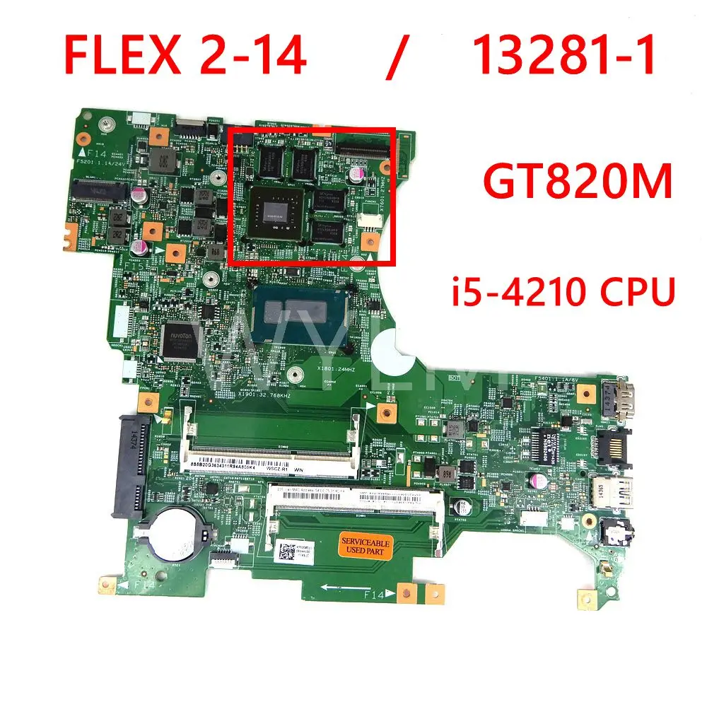13281-1 i5-4210 CPU GT820M Mainboard For Lenovo FLEX 2-14 13281-1 448.00X01.0011 DDR3L Laptop Motherboard tested 100%
13281-1 i5-4210 CPU GT820M Mainboard For Lenovo FLEX 2-14 13281-1 448.00X01.0011 DDR3L Laptop Motherboard tested 100%