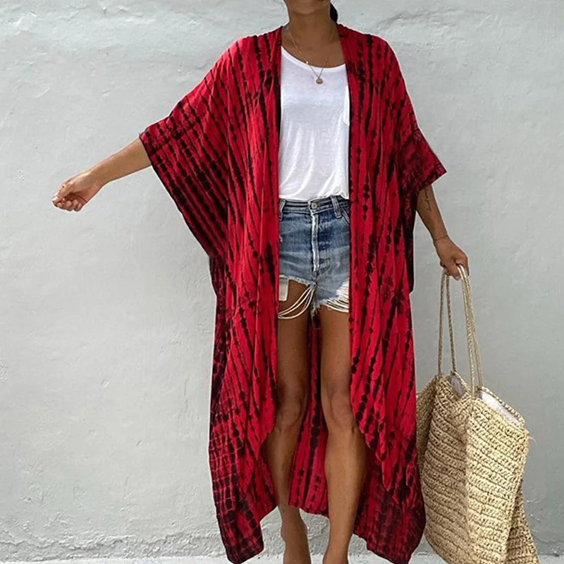 Women's Dress Beach Holiday Dress Women's Sexy Lace-up V-neck Cardigan Loose Print Three Quarter Sleeve Irregular Dress
Women's Dress Beach Holiday Dress Women's Sexy Lace-up V-neck Cardigan Loose Print Three Quarter Sleeve Irregular Dress