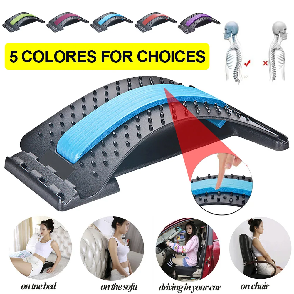 

Back Stretcher Lumbar Support Fitness Equipment Back Massager Adjutsable with 88 Acupuncture Points For Home Office Car Gym