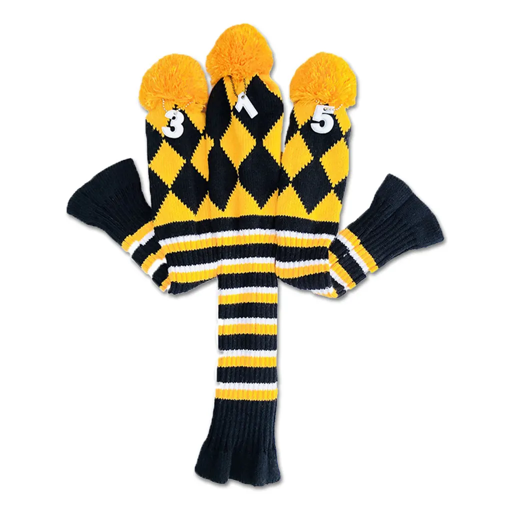 1/2 Pack of 3 Golf Club Knitting Head Cover Ornament Portable Exercising Protector Covers Gifts Supplies for 1 3 5 Clubs
1/2 Pack of 3 Golf Club Knitting Head Cover Ornament Portable Exercising Protector Covers Gifts Supplies for 1 3 5 Clubs