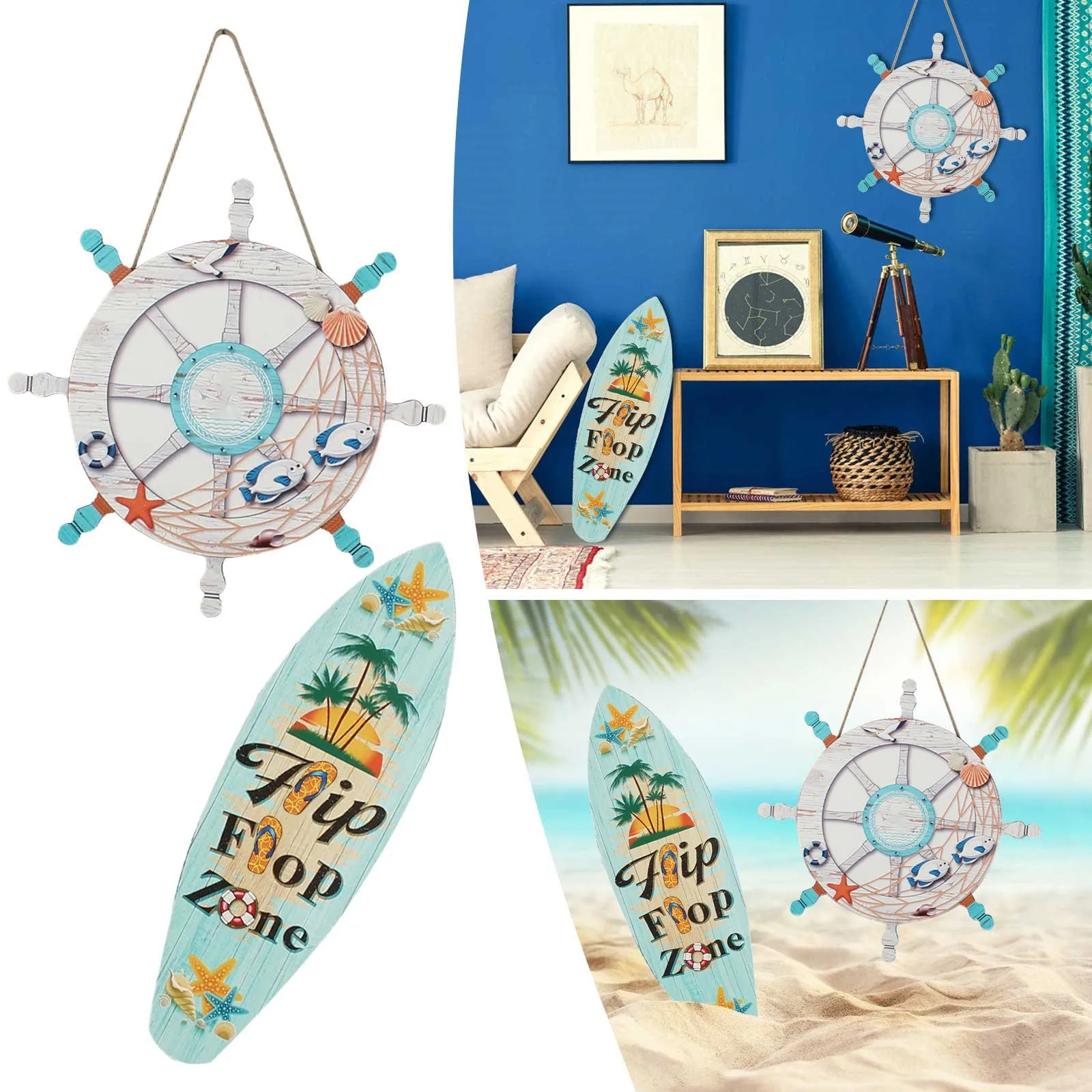 2pc Creative Wooden Surfboards Wooden Sign Pendant Solid Wood Marine Steering Wheel Restaurant Decoration Hanging Wall Hanging
2pc Creative Wooden Surfboards Wooden Sign Pendant Solid Wood Marine Steering Wheel Restaurant Decoration Hanging Wall Hanging
