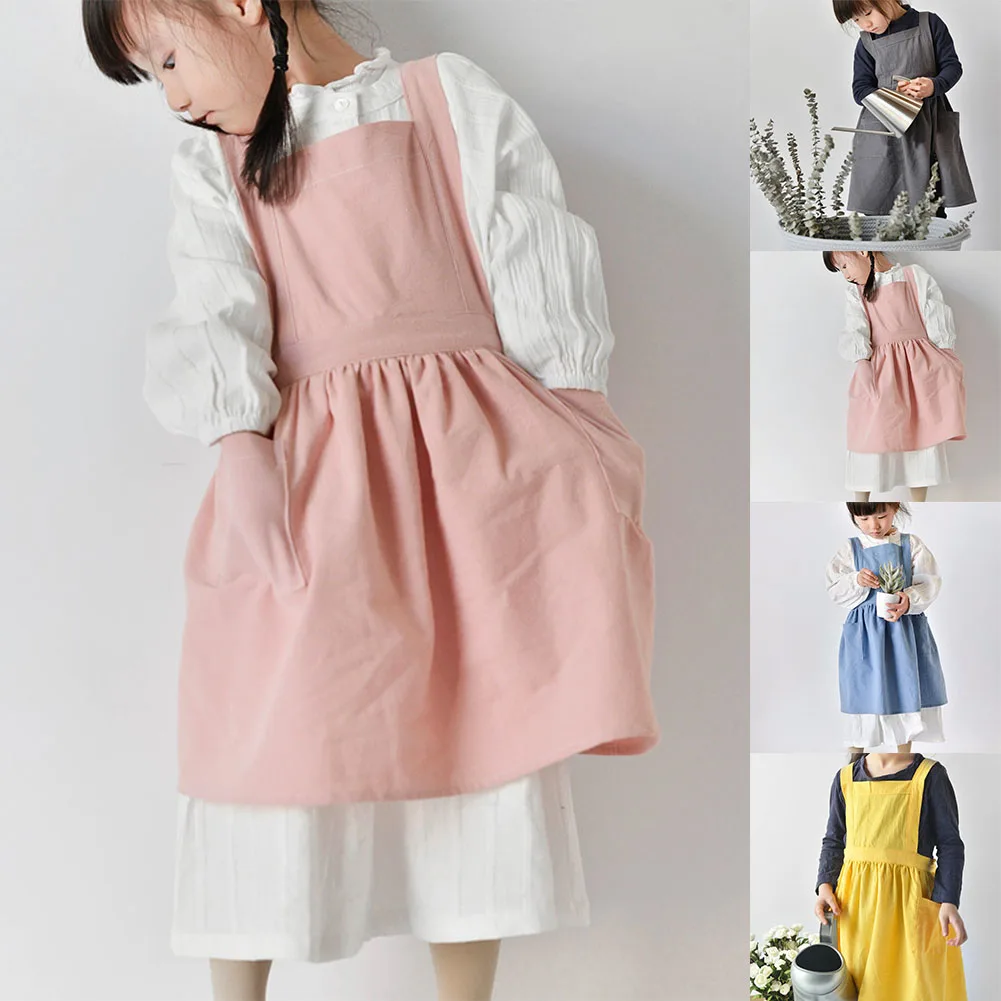 Kids Apron Cotton Linen Bib Apron Kitchen Baking Uniform Side Pocket Boys Girls Craft Aprons Painting Florist Cooking Workwear
Kids Apron Cotton Linen Bib Apron Kitchen Baking Uniform Side Pocket Boys Girls Craft Aprons Painting Florist Cooking Workwear
