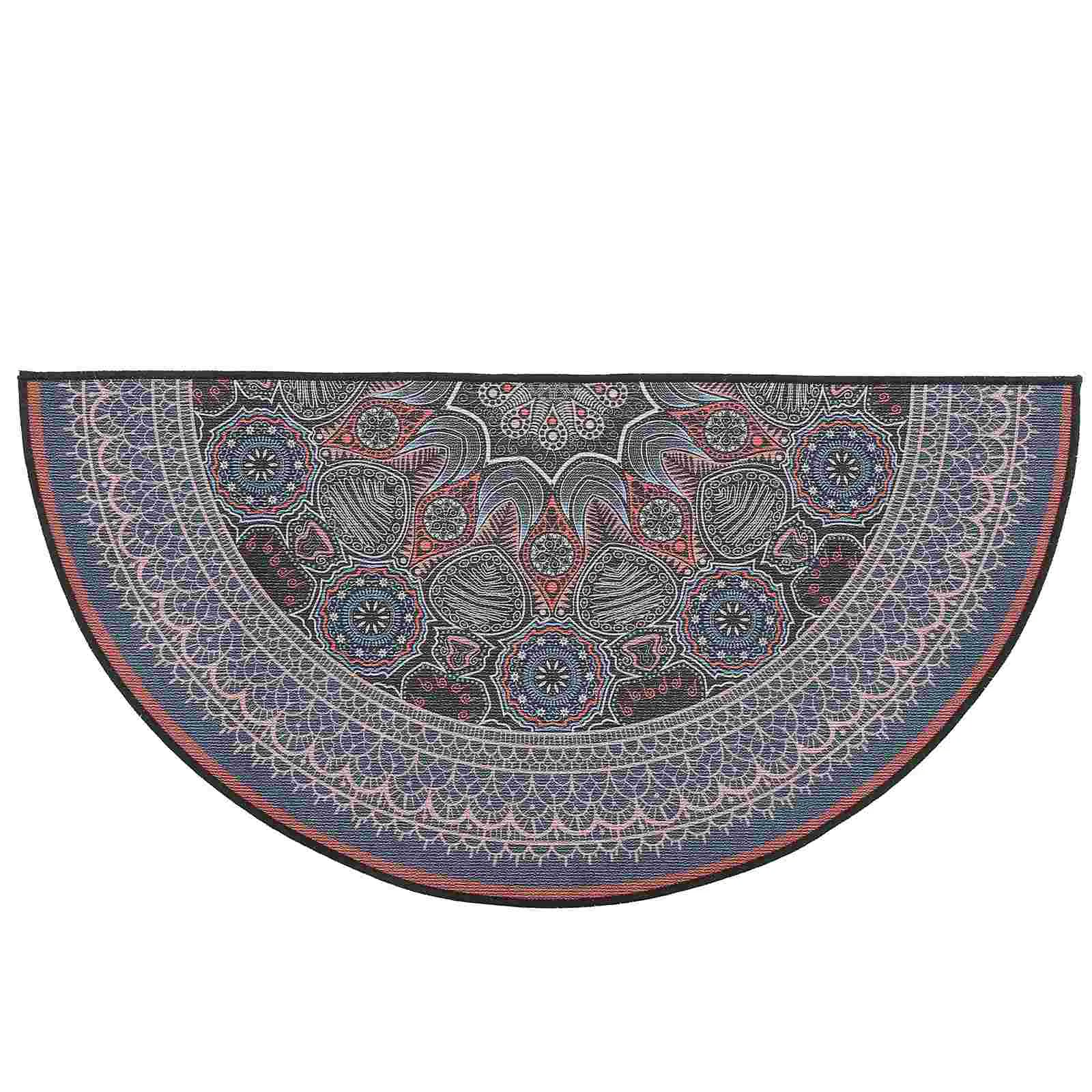 

Rug Mat Door Bohemian Mats Floor Mandala Carpet Entrance Rugs Round Bathroom Half Area Doormat Semi Circle Bath Welcome Front