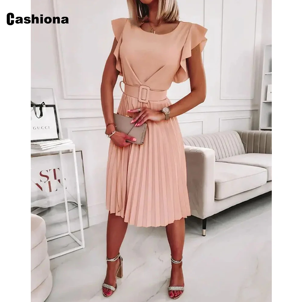 Women Knee-Length Dress Elegant Ruffles Sleeve A-line Party Dresses Plus Size 3xl Femme Robe Vestidos 2022 Summer Pleated Dress
Women Knee-Length Dress Elegant Ruffles Sleeve A-line Party Dresses Plus Size 3xl Femme Robe Vestidos 2022 Summer Pleated Dress