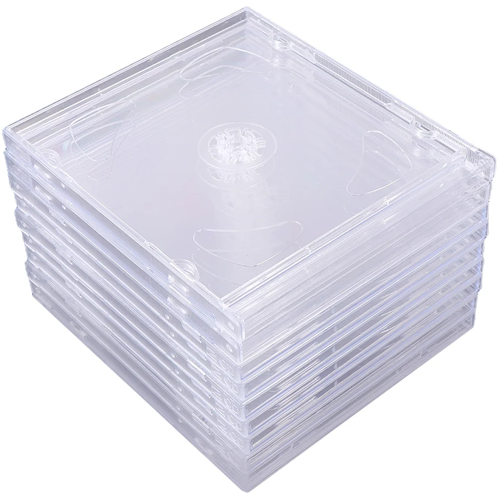 

9 Pcs Transparent DVD Cases Double CD Holder Acrylic Jewel CDs Clear Container Jewelry Rack Holders Travel Stand
