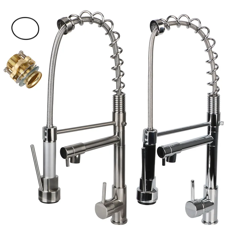Spring Dual Swivel Spouts Deck Mounted Brass Kitchen Sink Faucet Pull Down Crane Tap with Dual Spout Hot Cold Water Mixer
Spring Dual Swivel Spouts Deck Mounted Brass Kitchen Sink Faucet Pull Down Crane Tap with Dual Spout Hot Cold Water Mixer