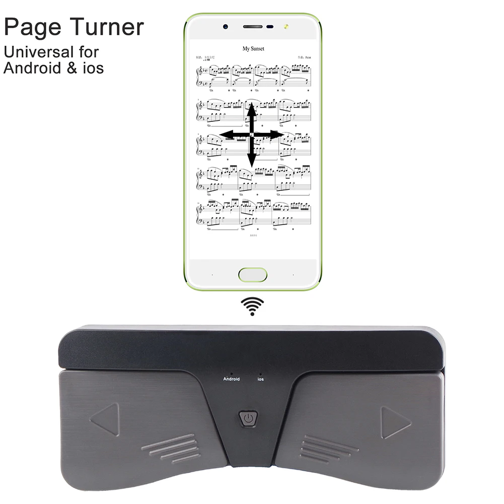 Smart Wireless Music Page Turner Bluetooth 4.0-compatible Wireless Page Turner Pedal Wireless Turning Pedal Remote Foot Control
Smart Wireless Music Page Turner Bluetooth 4.0-compatible Wireless Page Turner Pedal Wireless Turning Pedal Remote Foot Control