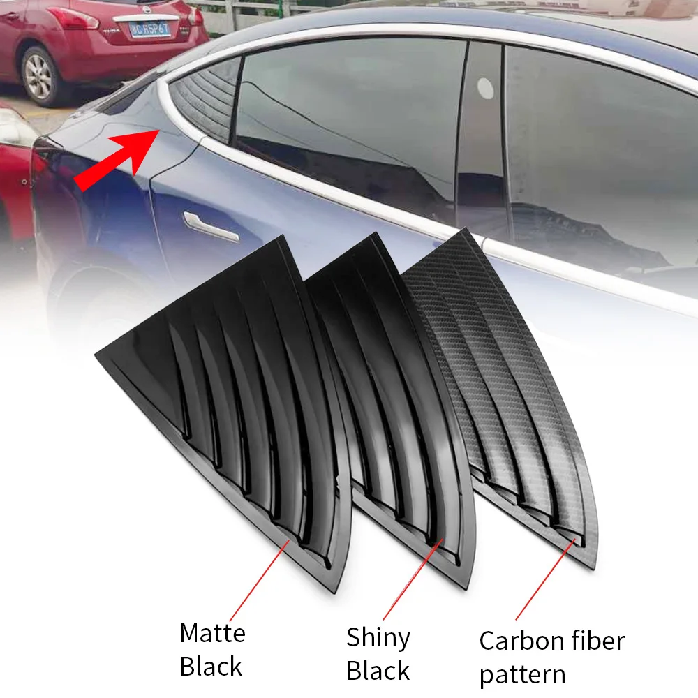 Rear Quarter Beveled Window Louvers Scoops Spoiler Car Tunning Panel Side Air Vent Cover Fit for Tesla Model 3 2018-2019
Rear Quarter Beveled Window Louvers Scoops Spoiler Car Tunning Panel Side Air Vent Cover Fit for Tesla Model 3 2018-2019
