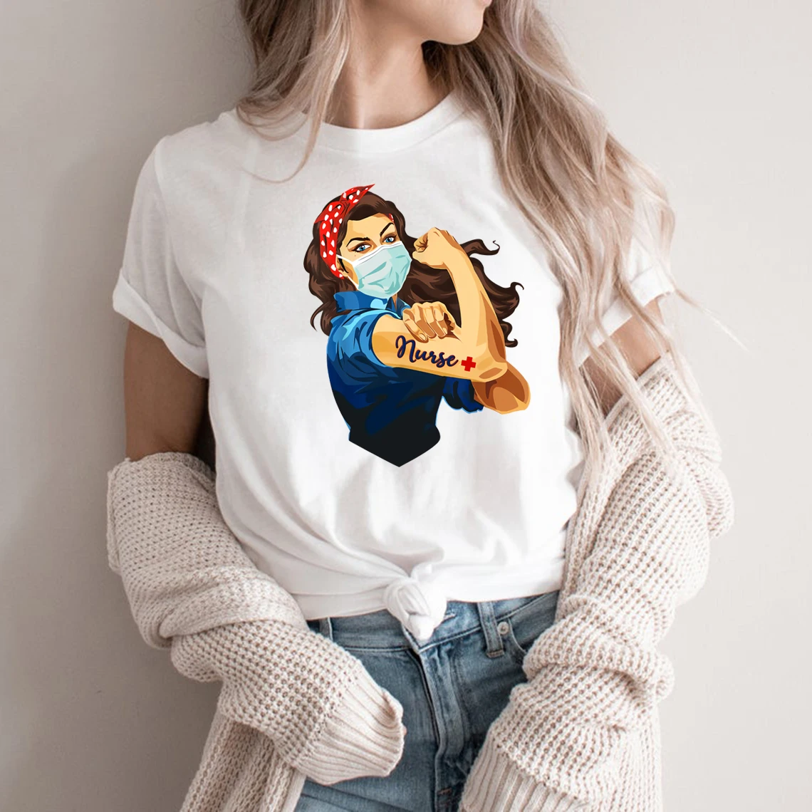 Футболка женская графическая с коротким рукавом, топ для медсестер с маской, с принтом «болезни жизни медсестры»
Футболка женская графическая с коротким рукавом, топ для медсестер с маской, с принтом «болезни жизни медсестры»
