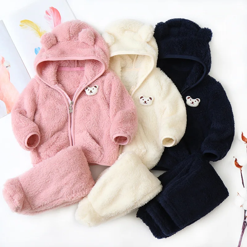 MILANCEL Autumn Baby Clothes Set Infant Bear Hooded Coat Pants 2 Pcs Toddler Fleece Warm Outwear
MILANCEL Autumn Baby Clothes Set Infant Bear Hooded Coat Pants 2 Pcs Toddler Fleece Warm Outwear