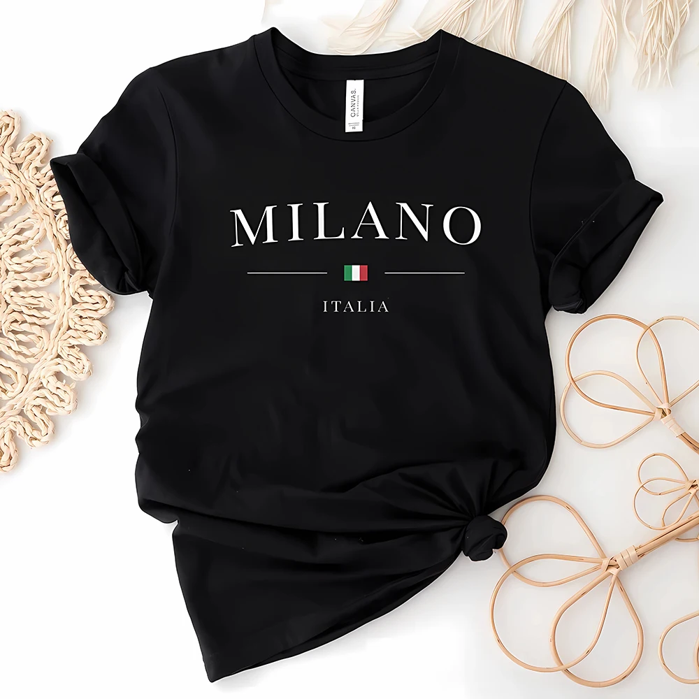 2023 Women's Summer Milano Letters Print Y2k T-shirt Ladies Short Sleeved Luxury Tees Clothing Loose Pure Cotton Soft Tops
2023 Women's Summer Milano Letters Print Y2k T-shirt Ladies Short Sleeved Luxury Tees Clothing Loose Pure Cotton Soft Tops