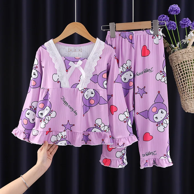 Sanrio Kawaii Pajamas Kuromi My Melody Cartoon Anime Cute Children Fashion Loose Fitting Leisure Long Sleeved Two Piece Set
Sanrio Kawaii Pajamas Kuromi My Melody Cartoon Anime Cute Children Fashion Loose Fitting Leisure Long Sleeved Two Piece Set