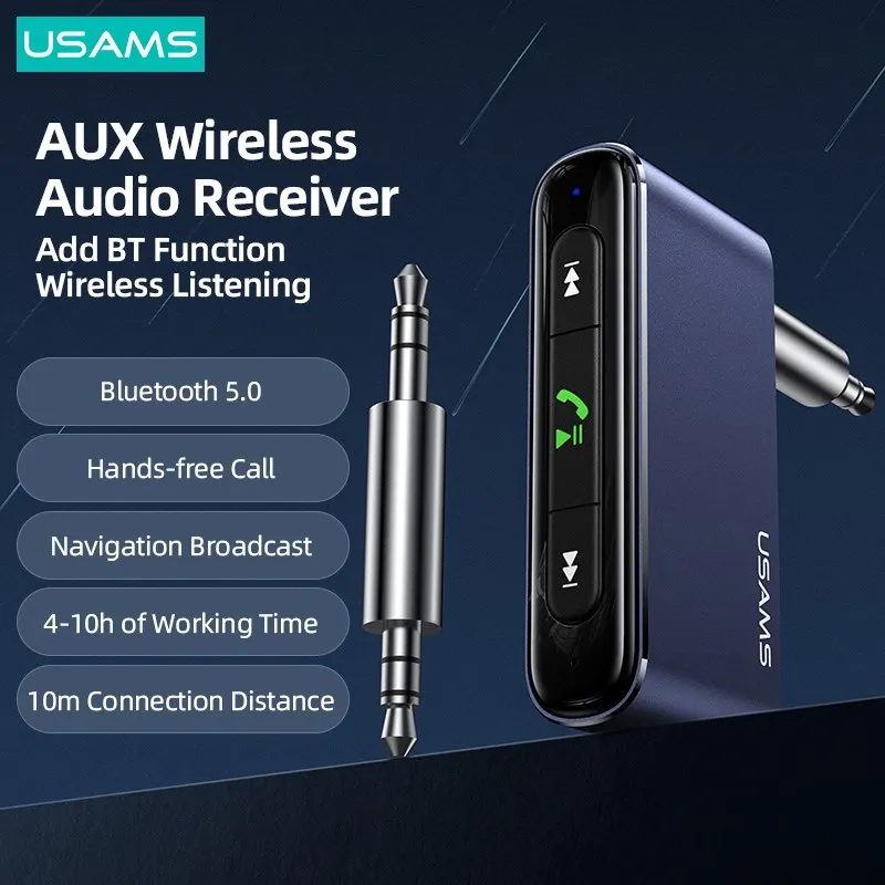 USAMS 3.5mm Port Mini Car Wireless Audio Receiver Car Bluetooth 5.0 Aluminum Alloy Car Wireless Adapter Hands Free Radio Player
USAMS 3.5mm Port Mini Car Wireless Audio Receiver Car Bluetooth 5.0 Aluminum Alloy Car Wireless Adapter Hands Free Radio Player