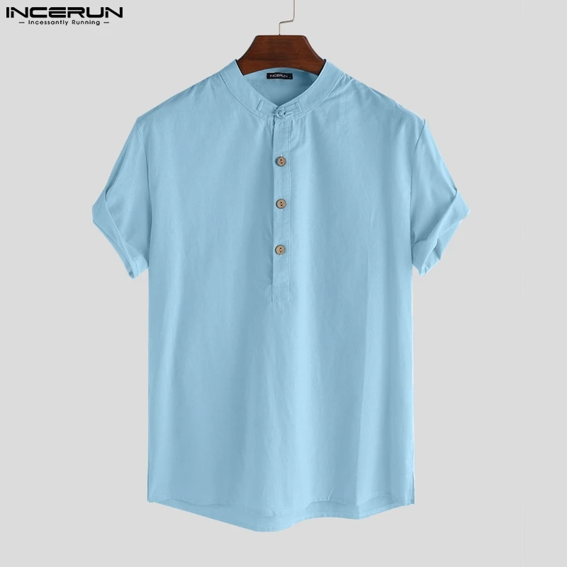 Рубашка INCERUN мужская с воротником-стойкой, хлопковая однотонная, с коротким рукавом, уличная одежда, летняя повседневная одежда в стиле Хара...
Рубашка INCERUN мужская с воротником-стойкой, хлопковая однотонная, с коротким рукавом, уличная одежда, летняя повседневная одежда в стиле Хара...