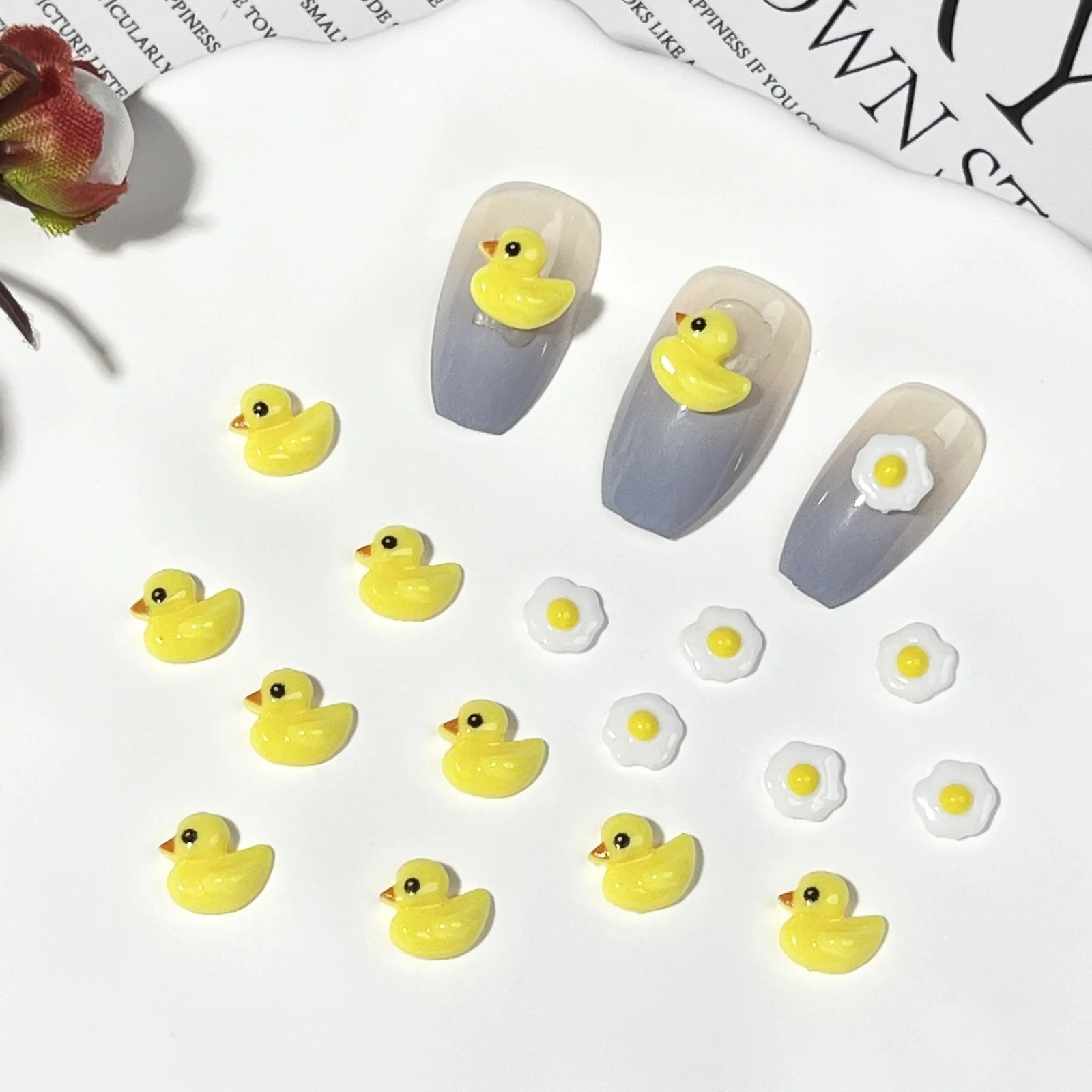 20 шт. подвески для ногтей с рисунком утки miniso изготовления своими руками каваи