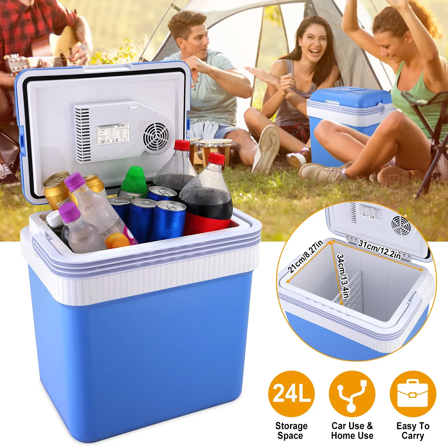 24L Portable Car Mini Fridge Cooler 12V Car Refrigerator Travel Refrigerators Cold Storage Warmer Fridge Box Home Use
24L Portable Car Mini Fridge Cooler 12V Car Refrigerator Travel Refrigerators Cold Storage Warmer Fridge Box Home Use