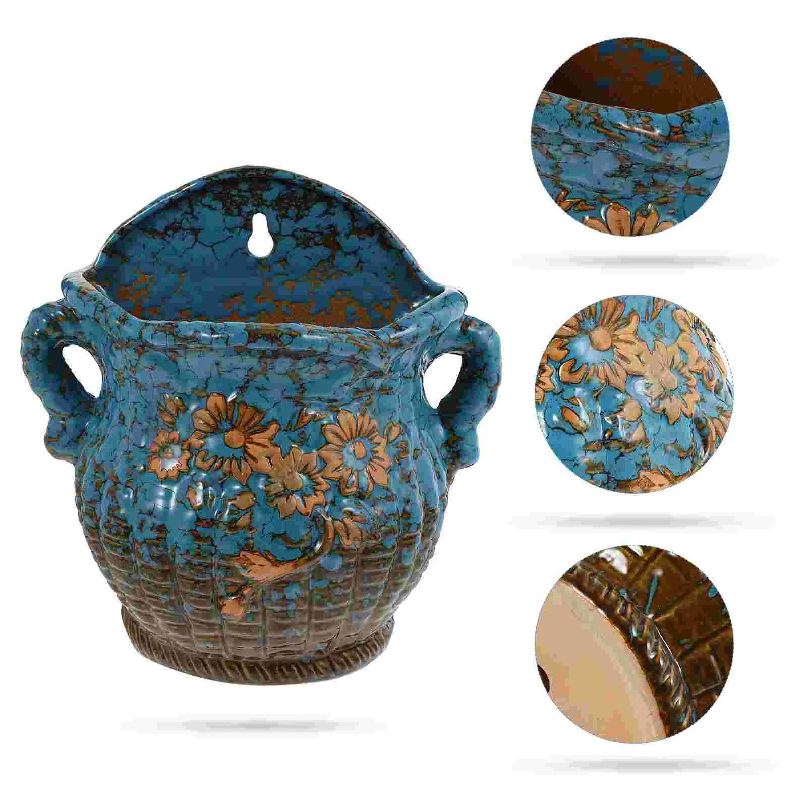 Planter Wall Flower Hanging Pot Ceramic Mounted Porcelain Succulent Pots Planters Vase Container Rustic Decorative Garden 
Planter Wall Flower Hanging Pot Ceramic Mounted Porcelain Succulent Pots Planters Vase Container Rustic Decorative Garden