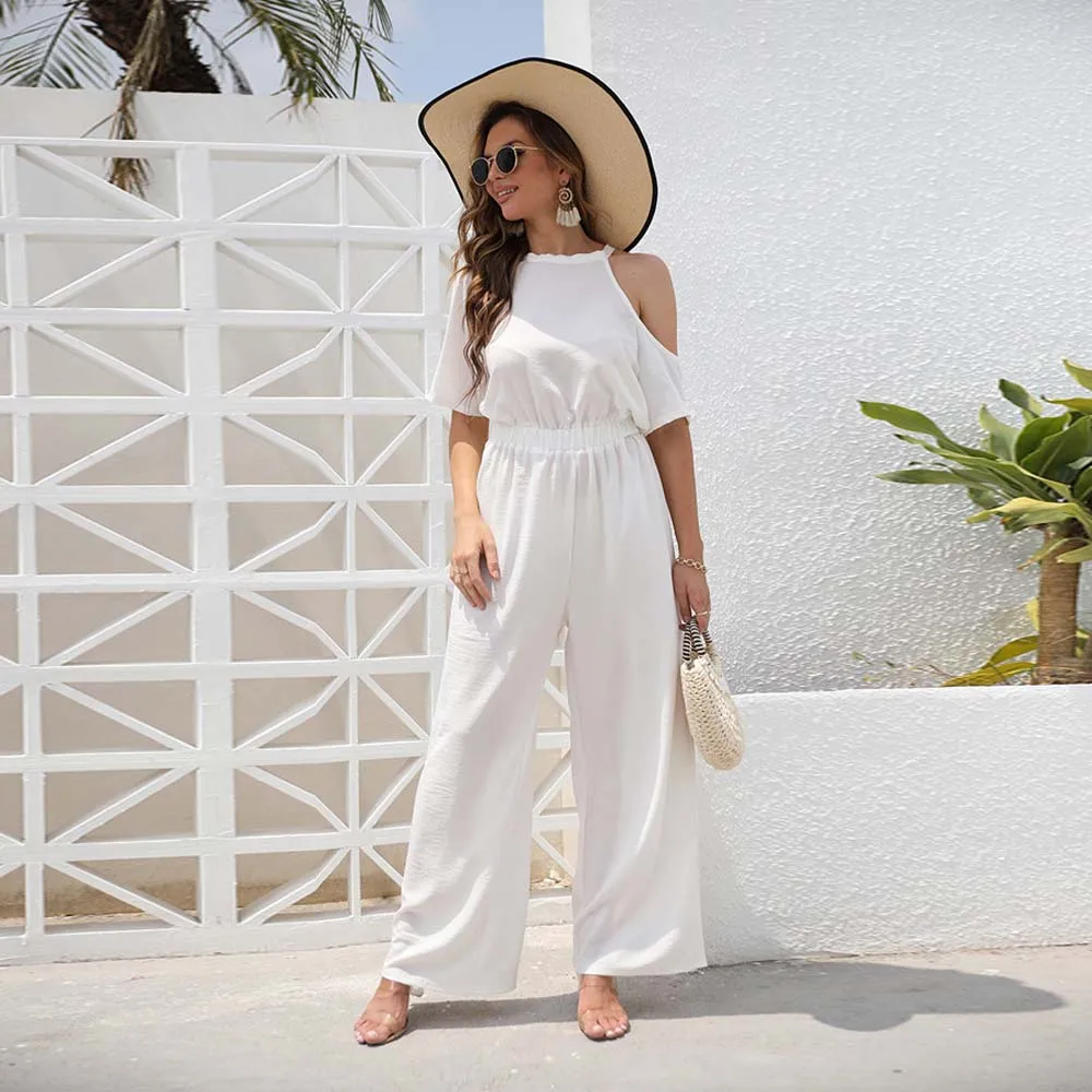 2022 New Women Fashion Jumpsuit Solid Color Loose Elastic Waistband Trousers High Waist White Strapless Elegant Chic Jumpsuit
2022 New Women Fashion Jumpsuit Solid Color Loose Elastic Waistband Trousers High Waist White Strapless Elegant Chic Jumpsuit