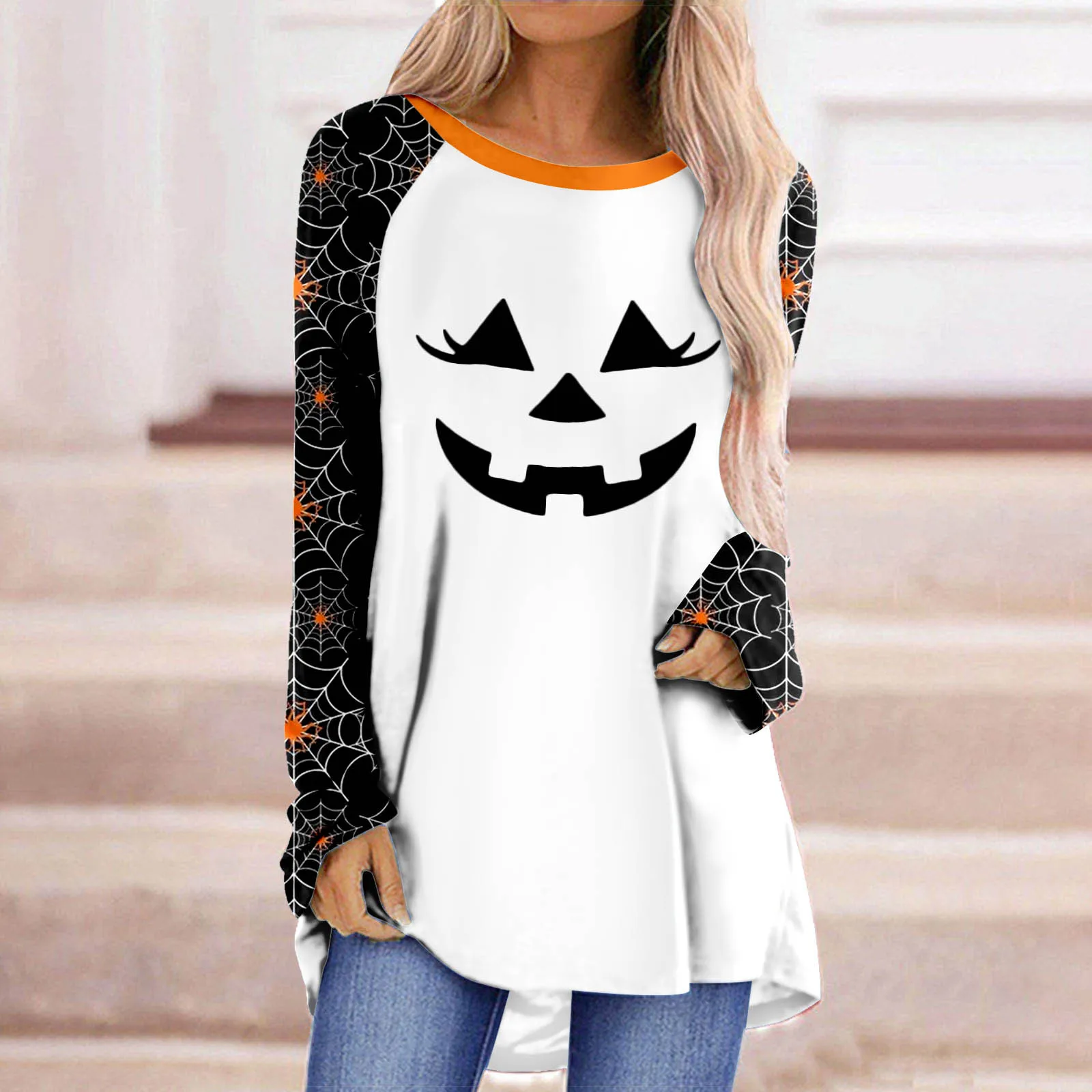 Women Casual Round Neck Shirt Long Sleeve Halloween Print Sport Sleeves Blouses Mock Neck Ladies Tops Short Sleeve Dressy Tops
Women Casual Round Neck Shirt Long Sleeve Halloween Print Sport Sleeves Blouses Mock Neck Ladies Tops Short Sleeve Dressy Tops