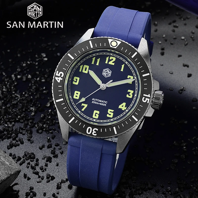 San Martin Men Diver Watch 20Bar Waterproof C3 Luminous Sapphire Glass 40mm Japan NH35 Automatic Mechanical Wristwatches Luxury
San Martin Men Diver Watch 20Bar Waterproof C3 Luminous Sapphire Glass 40mm Japan NH35 Automatic Mechanical Wristwatches Luxury