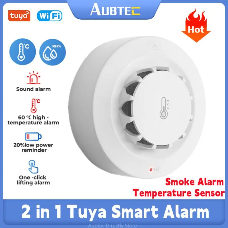 Умная сигнализация Wi-Fi Tuya 2 в 1, датчик температуры и влажности, детектор дыма для системы безопасности дома, Alexa Google
Умная сигнализация Wi-Fi Tuya 2 в 1, датчик температуры и влажности, детектор дыма для системы безопасности дома, Alexa Google