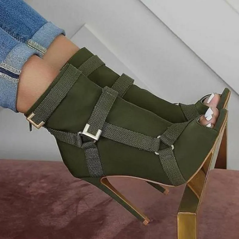 Ankle Boots Green Women's Boots High Heels Peep Toe Zipper Cross Tied Ladies Shoes 2022 Fashion New Woman Short Boots
Ankle Boots Green Women's Boots High Heels Peep Toe Zipper Cross Tied Ladies Shoes 2022 Fashion New Woman Short Boots
