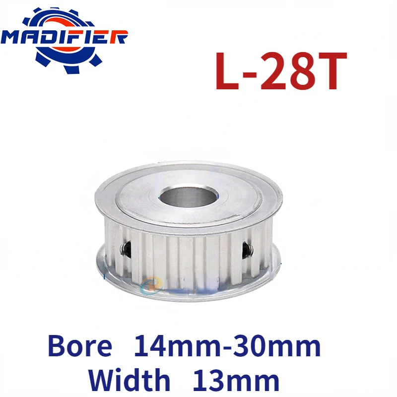 AF type 28 Teeth two-sided flat L Timing pulley hole 14/15/16/17/18/19/20/22/24/25/28/30mm for Width 13mm
AF type 28 Teeth two-sided flat L Timing pulley hole 14/15/16/17/18/19/20/22/24/25/28/30mm for Width 13mm