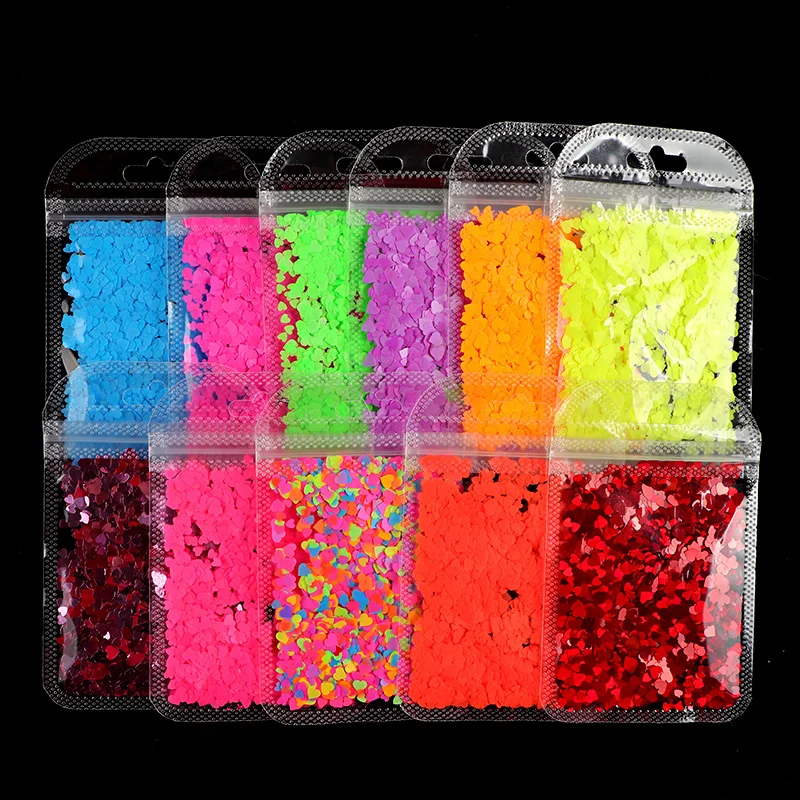 11 Colors Valentine's Day Heart Nail Art Glitter Flakes Shiny Sequin For Nail Design 3D Paillette Manicure Nail Art Decorations
11 Colors Valentine's Day Heart Nail Art Glitter Flakes Shiny Sequin For Nail Design 3D Paillette Manicure Nail Art Decorations