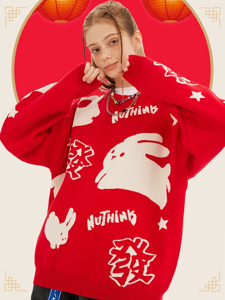 Женский трикотажный свитер в стиле Харадзюку, Свободный пуловер в стиле пэчворк с милым кроликом и круглым вырезом, Рождественская уличная ...
Женский трикотажный свитер в стиле Харадзюку, Свободный пуловер в стиле пэчворк с милым кроликом и круглым вырезом, Рождественская уличная ...