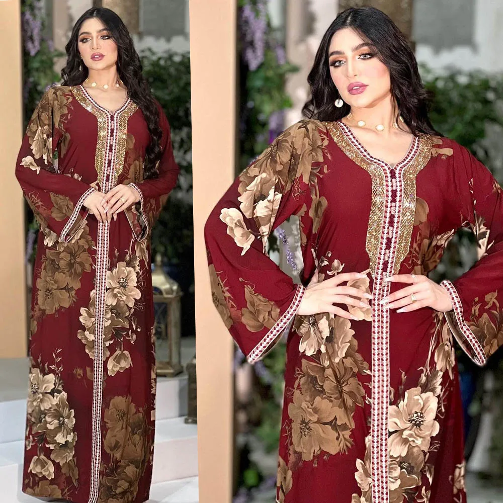 Casual Loose Floral Arab Party Evening Dresses Muslim Abaya for Women 2023 Dubai Long Eid Dress Women Jalabiya Robe Rhinestone
Casual Loose Floral Arab Party Evening Dresses Muslim Abaya for Women 2023 Dubai Long Eid Dress Women Jalabiya Robe Rhinestone