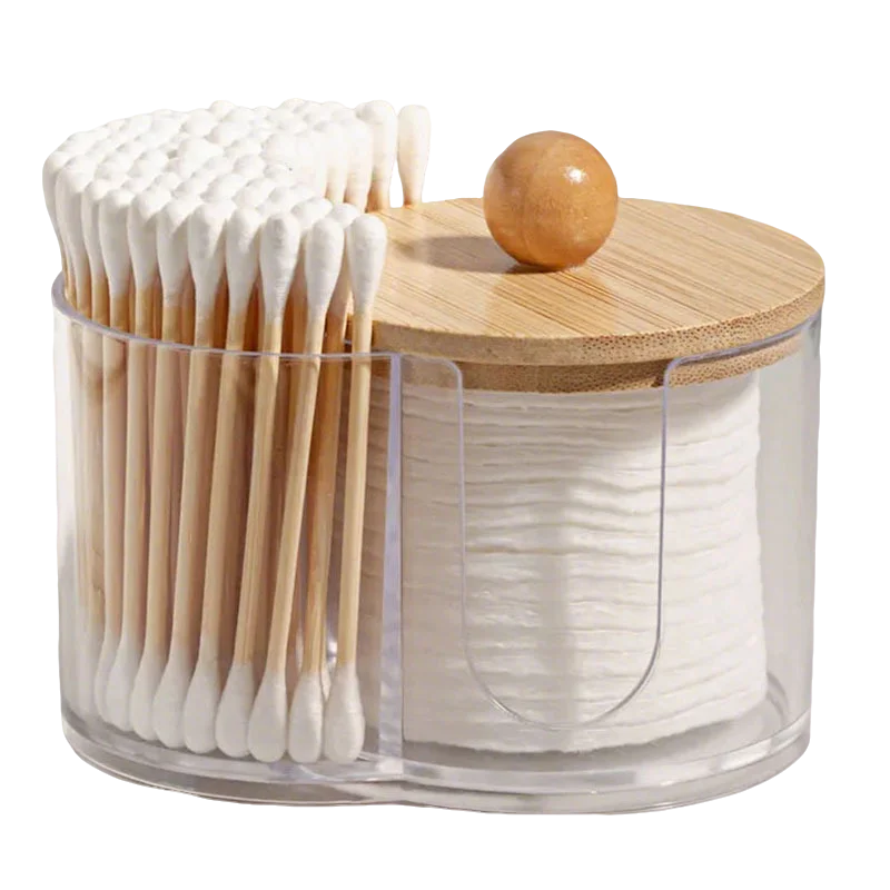 Прозрачный органайзер для ватных палочек 2-в-1
Прозрачный органайзер для ватных палочек 2-в-1