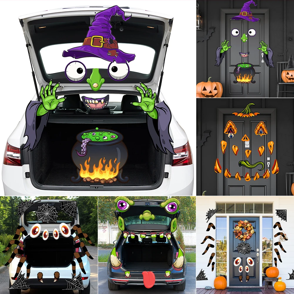Halloween Car Decoration Monster Face Sticker Spider Witch Pumpkin PVC Car Decals for Garage Door Arch Family Patio Car Window
Halloween Car Decoration Monster Face Sticker Spider Witch Pumpkin PVC Car Decals for Garage Door Arch Family Patio Car Window