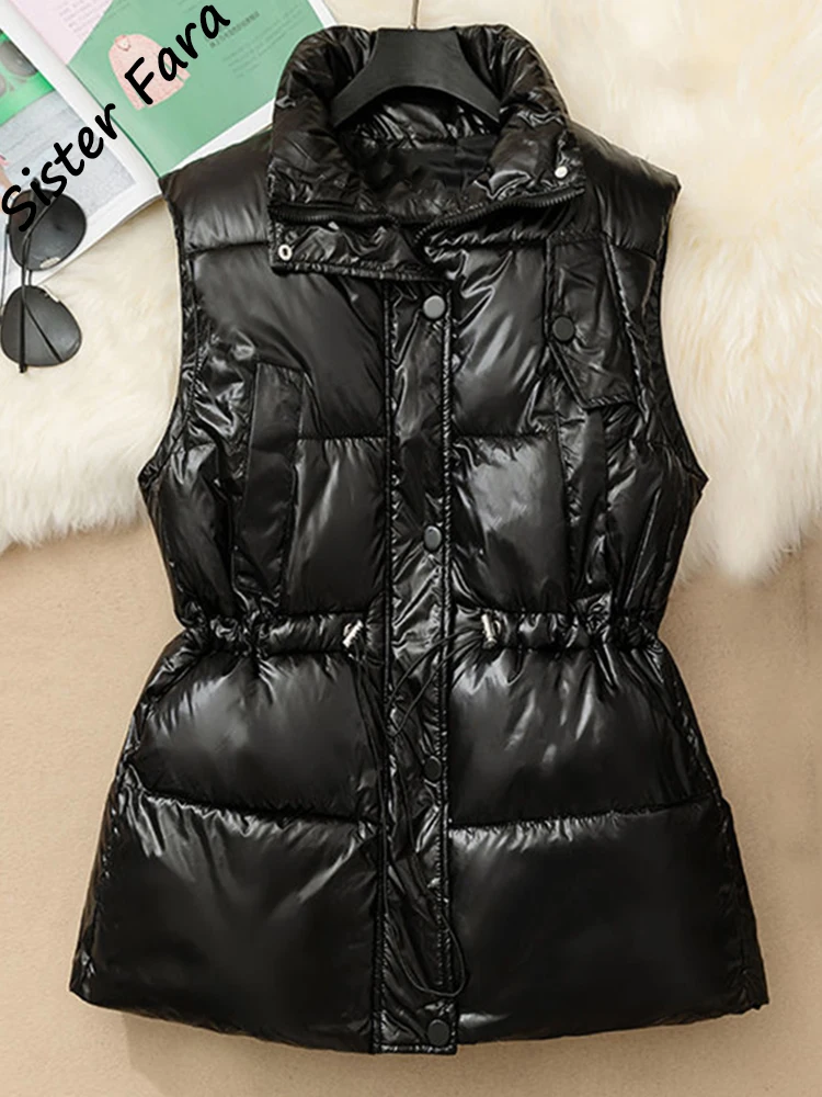Sister Fara Disposable Waterproof Down Cotton Vest Women Autumn Winter Waistcoat Bodywarm Matte Drawstring Black Coat Vest
Sister Fara Disposable Waterproof Down Cotton Vest Women Autumn Winter Waistcoat Bodywarm Matte Drawstring Black Coat Vest