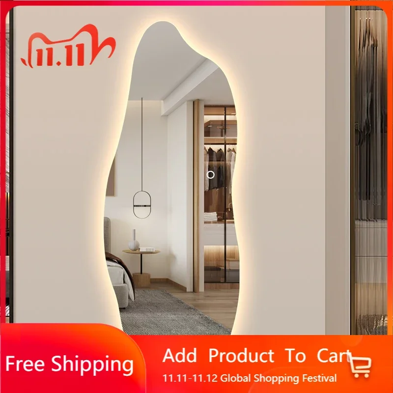 Nordic Wavy Full Body Mirror With Lights Irregular Macrame Creative Decor Mirror Lamp Hallway Modern Espelho Interior Decoration
Nordic Wavy Full Body Mirror With Lights Irregular Macrame Creative Decor Mirror Lamp Hallway Modern Espelho Interior Decoration