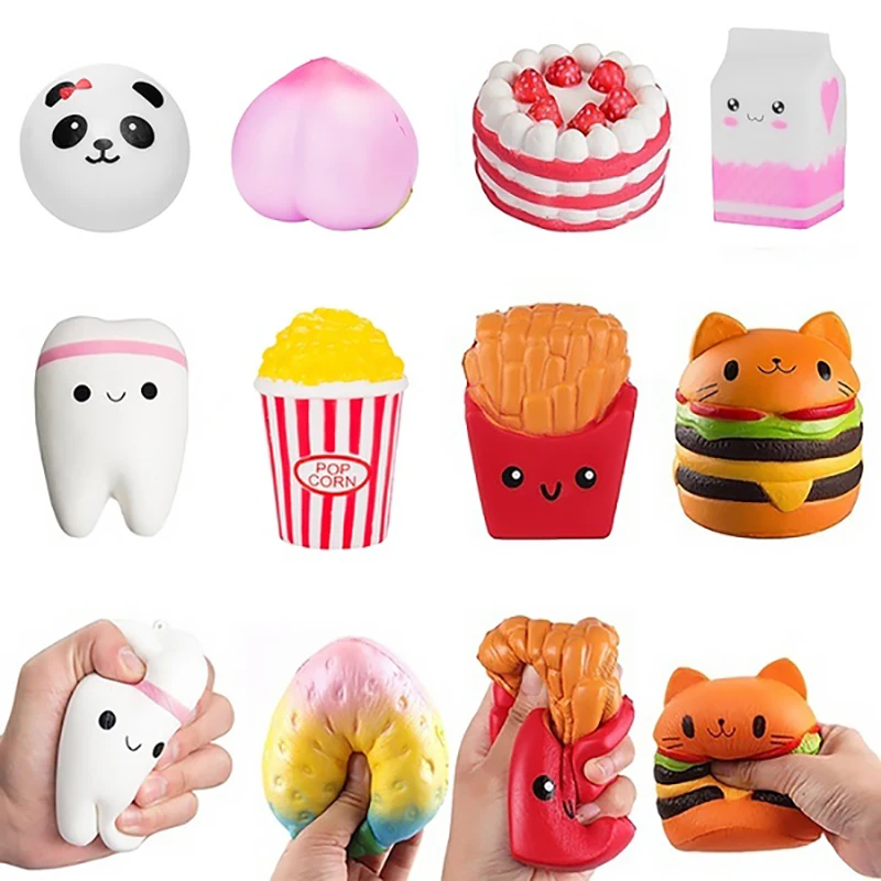 

Stress Relief Toys Jumbo Biscuits Cheese Chocolate Cute Squishy Slow Rising Scented Squeeze Squishies Toy Gift for Kids