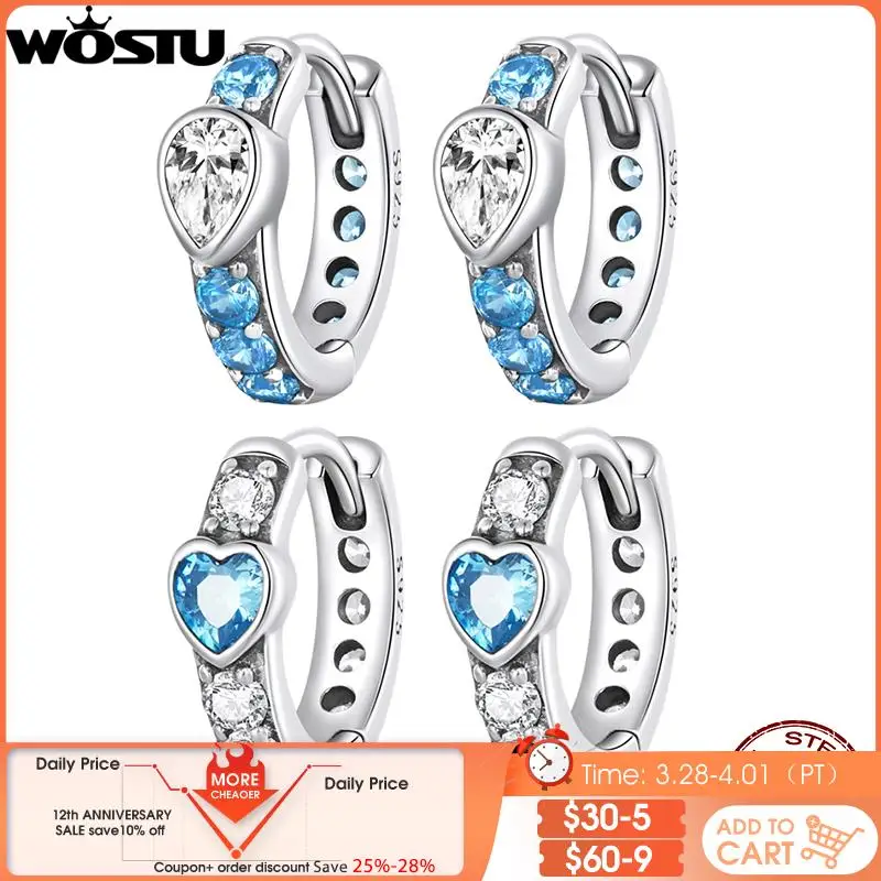 WOSTU 925 Sterling Silver Aqua Blue Zircon Heart Hoop Earrings For Women s925 Drop Ear Buckles Trend Engagement Jewelry BSE608
WOSTU 925 Sterling Silver Aqua Blue Zircon Heart Hoop Earrings For Women s925 Drop Ear Buckles Trend Engagement Jewelry BSE608