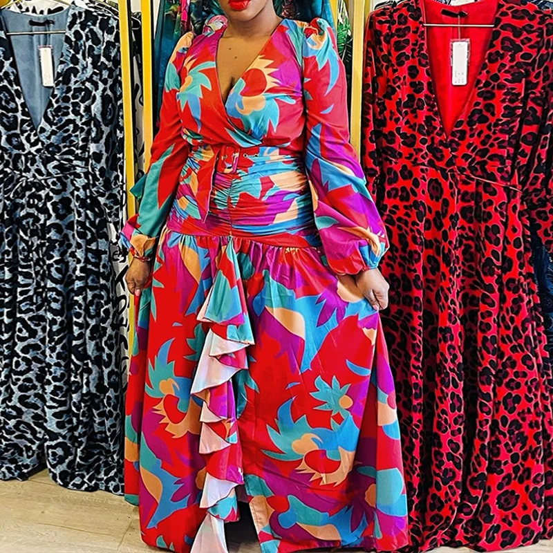 Casual Floral Print Holiday Slit Ruffle Party Dress Women Vintage Stitching Pleat Bohemian Dresses Female V Neck Slim Long Dress
Casual Floral Print Holiday Slit Ruffle Party Dress Women Vintage Stitching Pleat Bohemian Dresses Female V Neck Slim Long Dress