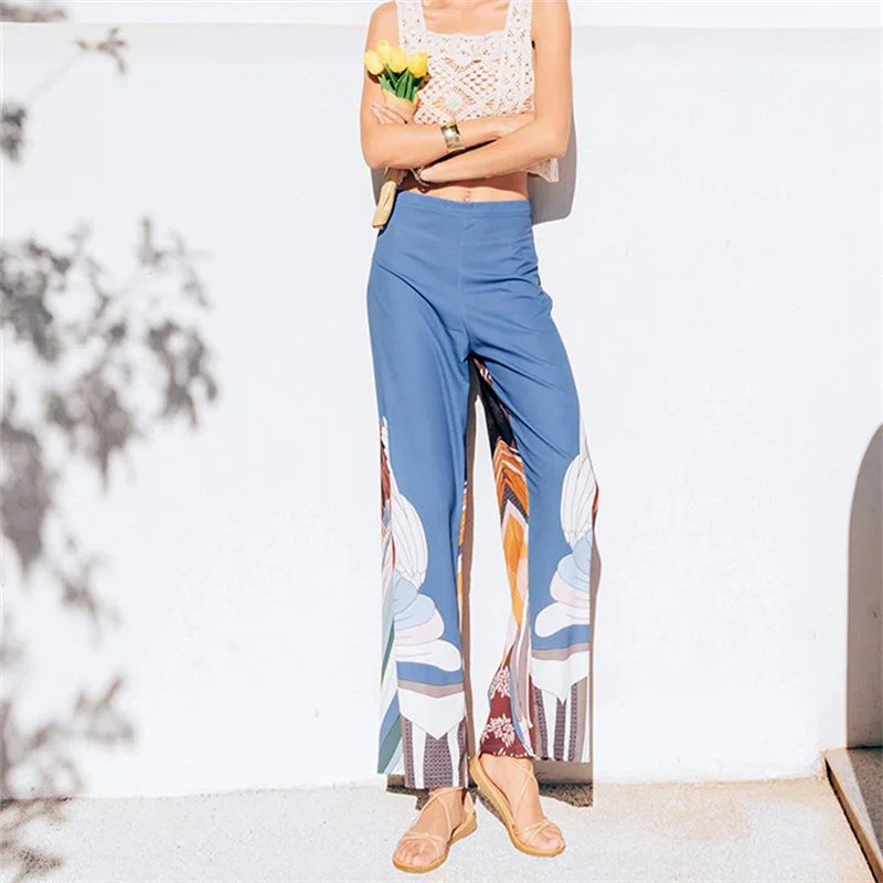 2022 fashion ethnic style summer new holiday style trousers loose high waist retro printed wide leg pants
2022 fashion ethnic style summer new holiday style trousers loose high waist retro printed wide leg pants