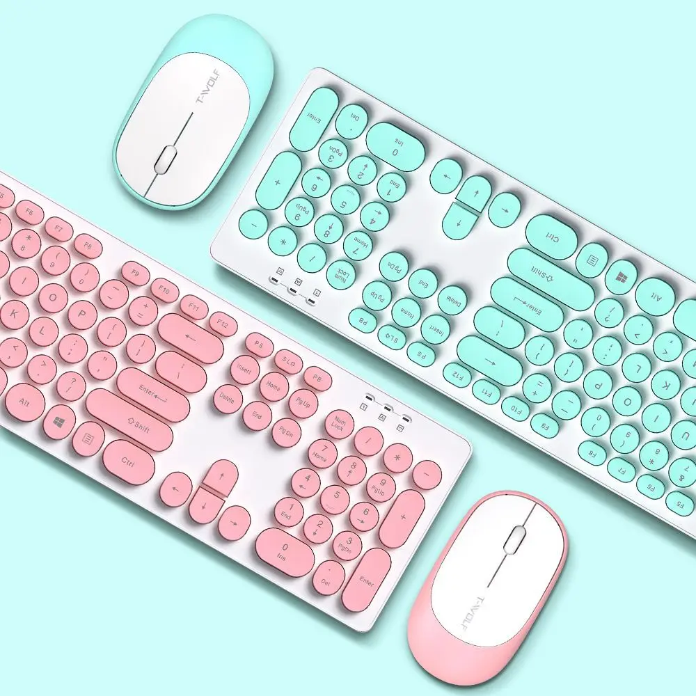Thunder Wolf TF770 Wireless Keyboard and Mouse Set Punk Round Keycap Pink Girl Wireless Keyboard and Mouse for PC Laptop Office
Thunder Wolf TF770 Wireless Keyboard and Mouse Set Punk Round Keycap Pink Girl Wireless Keyboard and Mouse for PC Laptop Office