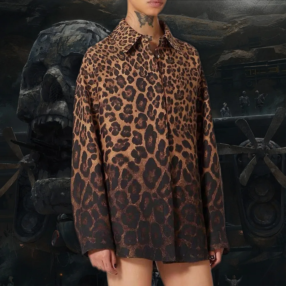 NIGO Leopard Print Lapel Long Sleeve Shirt Women's Fashion Brown Leopard Gradient Jacket Shorts #nigo6537
NIGO Leopard Print Lapel Long Sleeve Shirt Women's Fashion Brown Leopard Gradient Jacket Shorts #nigo6537