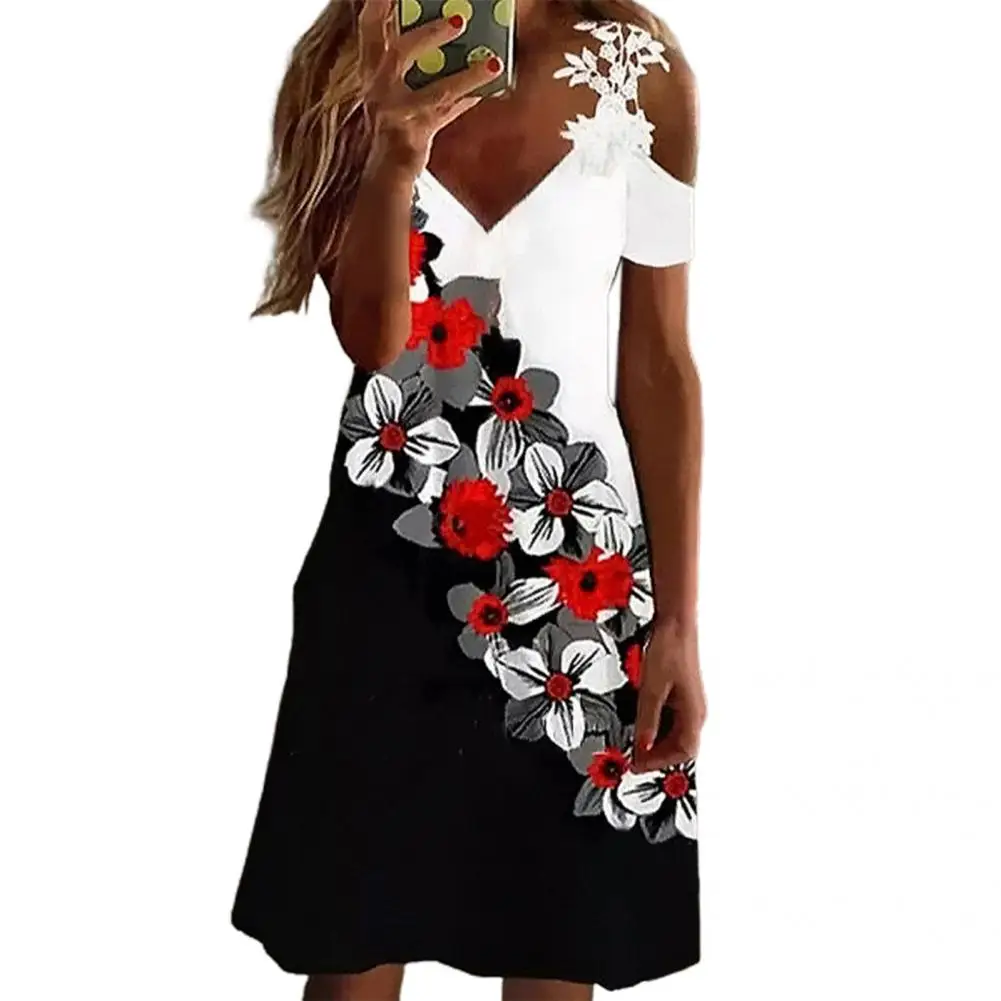 Casual Party Dress Floral Print High Waist Streetwear Hollow Out Slim-fitting Dress
Casual Party Dress Floral Print High Waist Streetwear Hollow Out Slim-fitting Dress