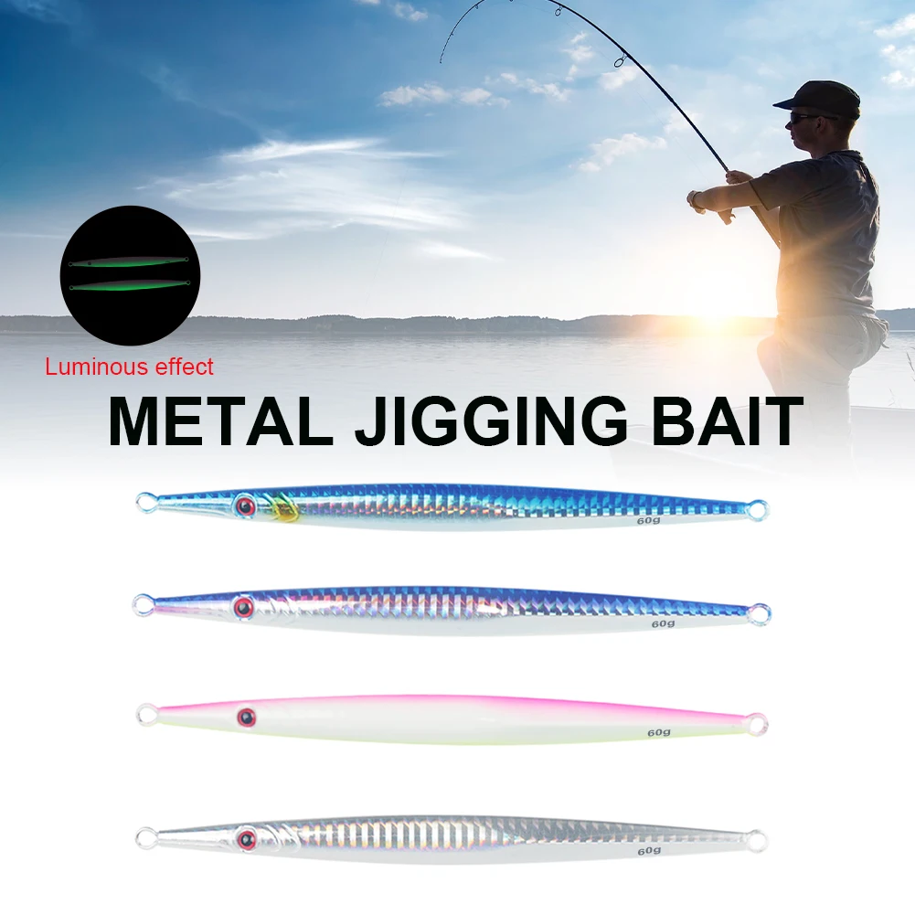 15cm 60g Metal Jig Lure Hard Bait Vertical Luminous Jigging Lure Saltwater Sinking Artificial Lure Fishing Tackle Accessories
15cm 60g Metal Jig Lure Hard Bait Vertical Luminous Jigging Lure Saltwater Sinking Artificial Lure Fishing Tackle Accessories