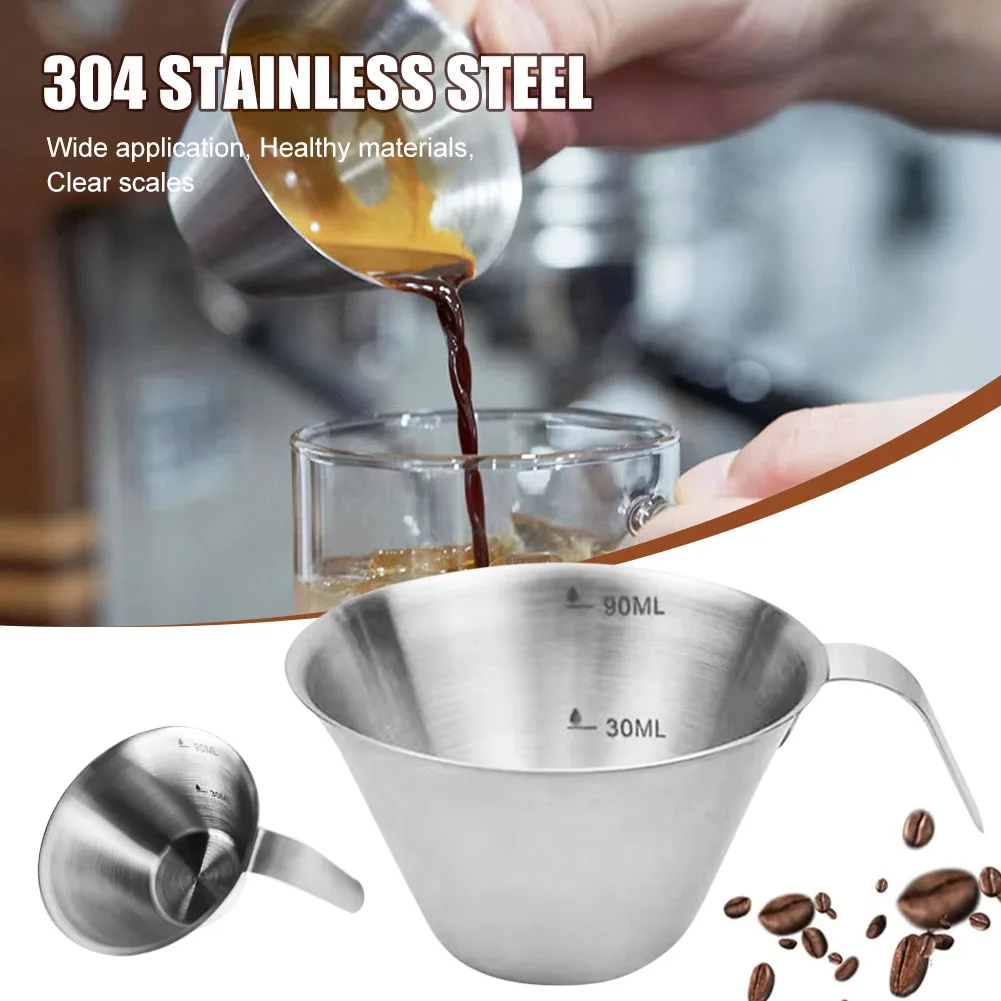 90ML Stainless Steel Measuring Cup With Inner Scale Coffee Milk Pitcher Jug Espresso Measuring Shot Cup Kitchen Gadgets
90ML Stainless Steel Measuring Cup With Inner Scale Coffee Milk Pitcher Jug Espresso Measuring Shot Cup Kitchen Gadgets