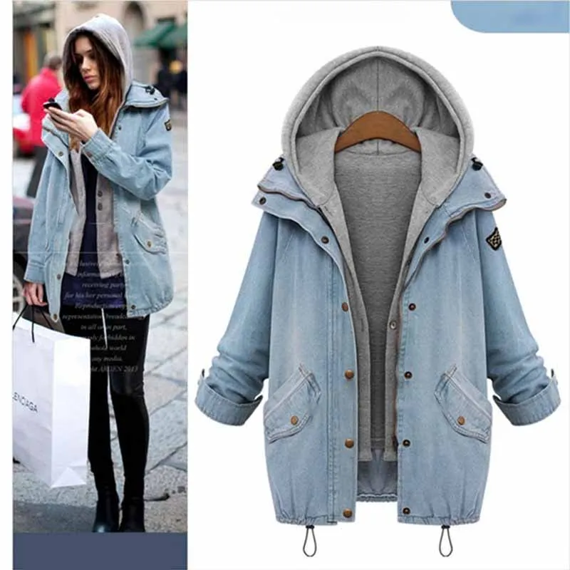 Autumn Winter Jean Jacket Women Fashion 2022 Casual Hooded Loose Medium Length Denim Vest Two-Piece Zipped Windbreaker Lady Tops
Autumn Winter Jean Jacket Women Fashion 2022 Casual Hooded Loose Medium Length Denim Vest Two-Piece Zipped Windbreaker Lady Tops
